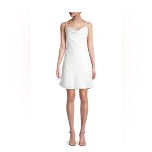TASH+SOPHIE Drape-Neck Mini Dress Size XS In White